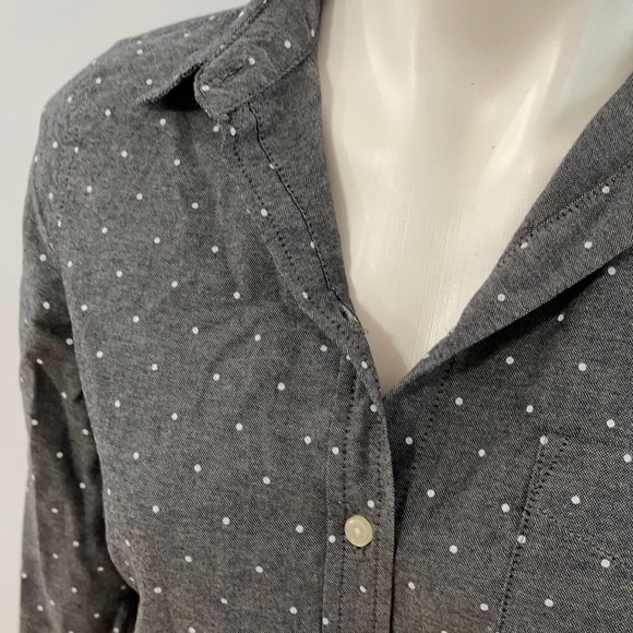 Old Navy Button Down Shirt Gray Polka Dot - Picture 3 of 9